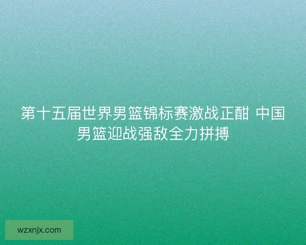 第十五届世界男篮锦标赛激战正酣 中国男篮迎战强敌全力拼搏